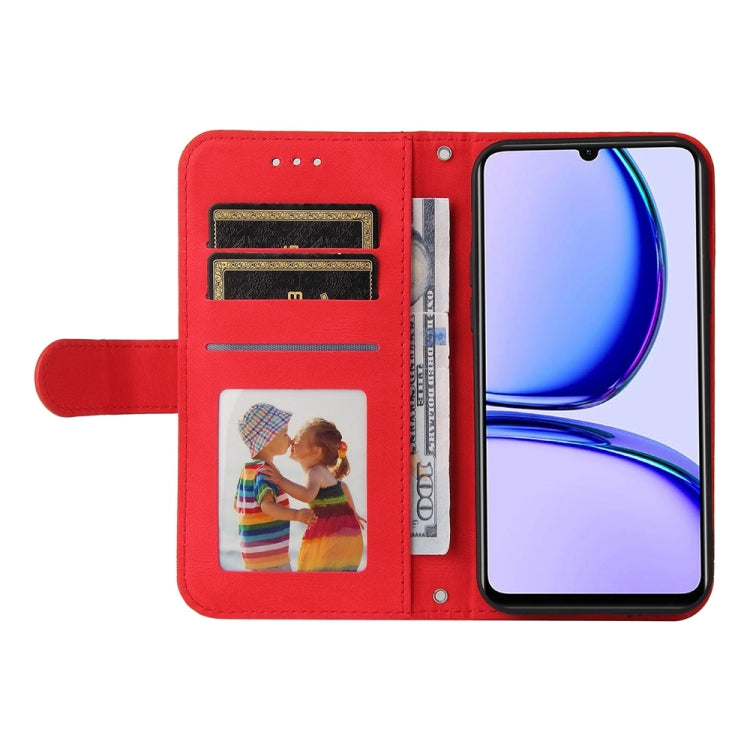 Skin Feel Life Tree Metal Button Leather Phone Case