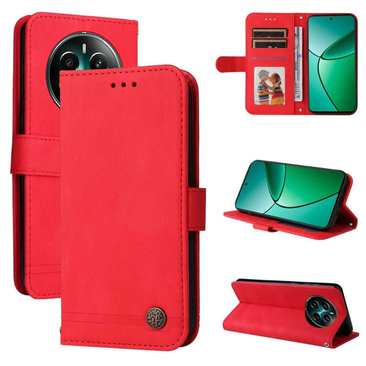 Skin Feel Life Tree Metal Button Leather Phone Case, For Realme 14 Pro+ Global, For Realme 14 Pro Global, For Realme GT 7 Pro, For Realme 13+, For Realme 13 Pro / 13 Pro+ / 12 Pro, For Realme GT 6 / GT Neo6 SE, For Realme C63 / C61  / Note 60          ...