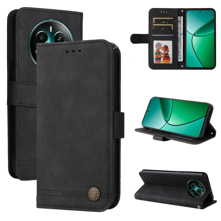 Skin Feel Life Tree Metal Button Leather Phone Case, For Realme 14 Pro+ Global, For Realme 14 Pro Global, For Realme GT 7 Pro, For Realme 13+, For Realme 13 Pro / 13 Pro+ / 12 Pro, For Realme GT 6 / GT Neo6 SE, For Realme C63 / C61  / Note 60          ...