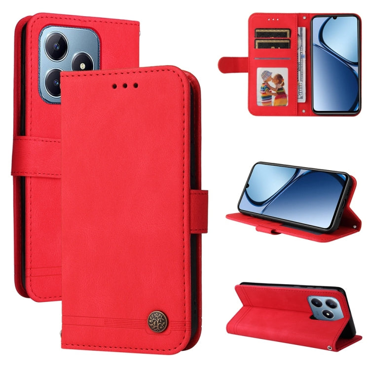 Skin Feel Life Tree Metal Button Leather Phone Case, For Realme 14 Pro+ Global, For Realme 14 Pro Global, For Realme GT 7 Pro, For Realme 13+, For Realme 13 Pro / 13 Pro+ / 12 Pro, For Realme GT 6 / GT Neo6 SE, For Realme C63 / C61  / Note 60          ...