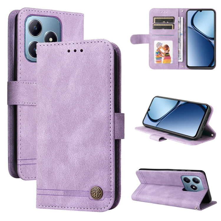 Skin Feel Life Tree Metal Button Leather Phone Case, For Realme 14 Pro+ Global, For Realme 14 Pro Global, For Realme GT 7 Pro, For Realme 13+, For Realme 13 Pro / 13 Pro+ / 12 Pro, For Realme GT 6 / GT Neo6 SE, For Realme C63 / C61  / Note 60          ...