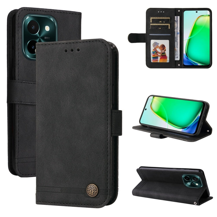 Skin Feel Life Tree Metal Button Leather Phone Case, For Realme 14 Pro+ Global, For Realme 14 Pro Global, For Realme GT 7 Pro, For Realme 13+, For Realme 13 Pro / 13 Pro+ / 12 Pro, For Realme GT 6 / GT Neo6 SE, For Realme C63 / C61  / Note 60          ...