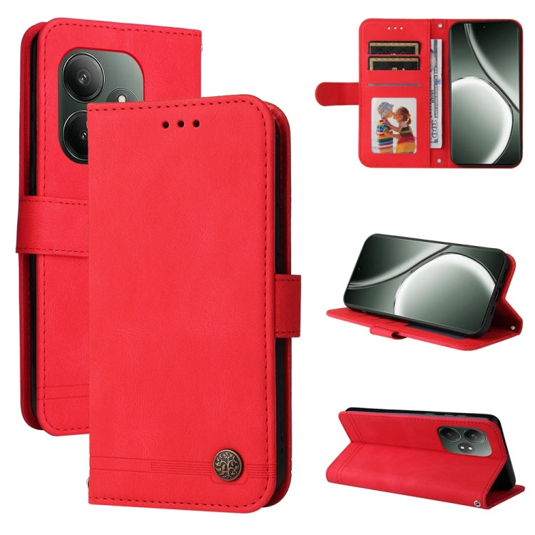Skin Feel Life Tree Metal Button Leather Phone Case, For Realme 14 Pro+ Global, For Realme 14 Pro Global, For Realme GT 7 Pro, For Realme 13+, For Realme 13 Pro / 13 Pro+ / 12 Pro, For Realme GT 6 / GT Neo6 SE, For Realme C63 / C61  / Note 60          ...
