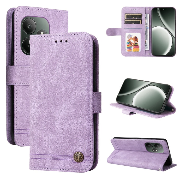 Skin Feel Life Tree Metal Button Leather Phone Case, For Realme 14 Pro+ Global, For Realme 14 Pro Global, For Realme GT 7 Pro, For Realme 13+, For Realme 13 Pro / 13 Pro+ / 12 Pro, For Realme GT 6 / GT Neo6 SE, For Realme C63 / C61  / Note 60          ...
