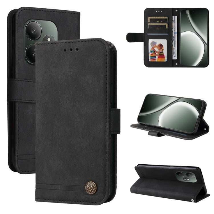 Skin Feel Life Tree Metal Button Leather Phone Case, For Realme 14 Pro+ Global, For Realme 14 Pro Global, For Realme GT 7 Pro, For Realme 13+, For Realme 13 Pro / 13 Pro+ / 12 Pro, For Realme GT 6 / GT Neo6 SE, For Realme C63 / C61  / Note 60          ...