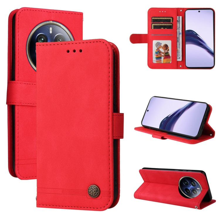 Skin Feel Life Tree Metal Button Leather Phone Case, For Realme 14 Pro+ Global, For Realme 14 Pro Global, For Realme GT 7 Pro, For Realme 13+, For Realme 13 Pro / 13 Pro+ / 12 Pro, For Realme GT 6 / GT Neo6 SE, For Realme C63 / C61  / Note 60          ...