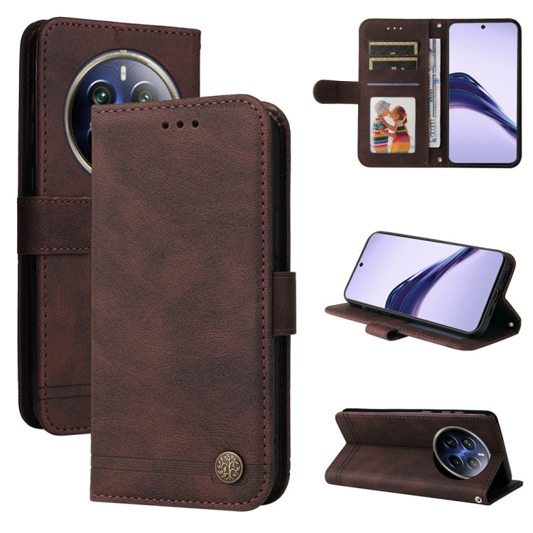 Skin Feel Life Tree Metal Button Leather Phone Case, For Realme 14 Pro+ Global, For Realme 14 Pro Global, For Realme GT 7 Pro, For Realme 13+, For Realme 13 Pro / 13 Pro+ / 12 Pro, For Realme GT 6 / GT Neo6 SE, For Realme C63 / C61  / Note 60          ...