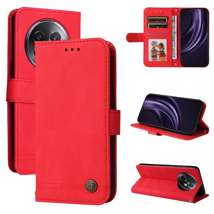 Skin Feel Life Tree Metal Button Leather Phone Case, For Realme 14 Pro+ Global, For Realme 14 Pro Global, For Realme GT 7 Pro, For Realme 13+, For Realme 13 Pro / 13 Pro+ / 12 Pro, For Realme GT 6 / GT Neo6 SE, For Realme C63 / C61  / Note 60          ...