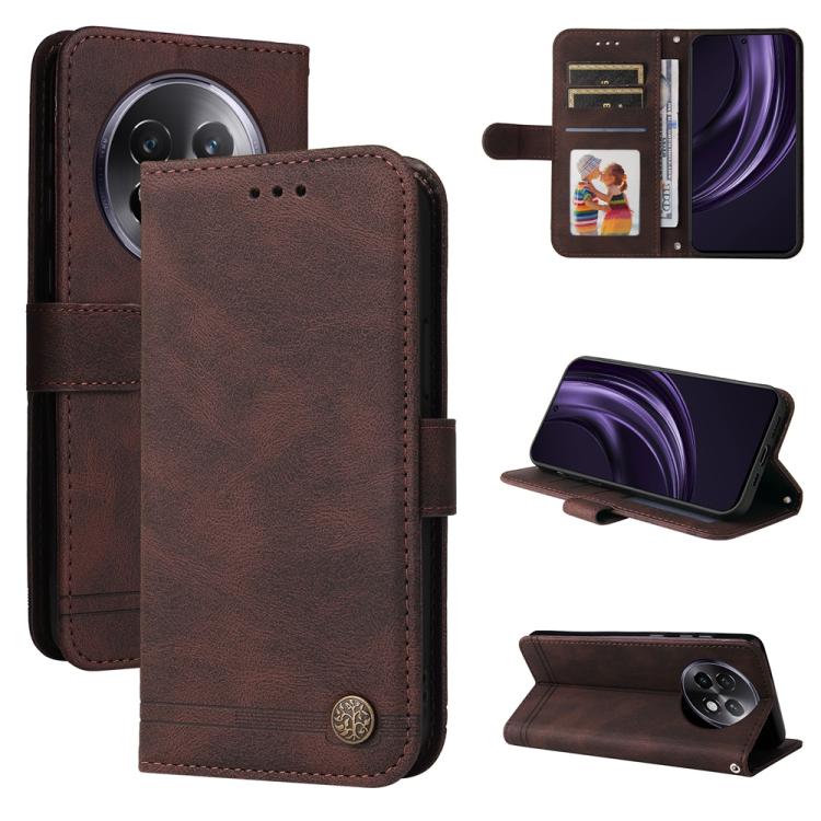 Skin Feel Life Tree Metal Button Leather Phone Case, For Realme 14 Pro+ Global, For Realme 14 Pro Global, For Realme GT 7 Pro, For Realme 13+, For Realme 13 Pro / 13 Pro+ / 12 Pro, For Realme GT 6 / GT Neo6 SE, For Realme C63 / C61  / Note 60          ...