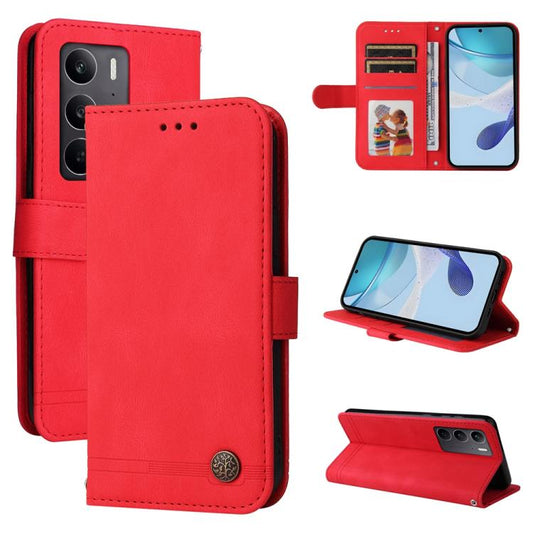 Skin Feel Life Tree Metal Button Leather Phone Case, For Realme C71 4G / C75 4G / 5G / 14x, For Realme 14 Global, For Realme 14 Pro+ Global, For Realme 14 Pro Global, For Realme GT 7 Pro, For Realme 13+, For Realme 13 Pro / 13 Pro+ / 12 Pro            ...