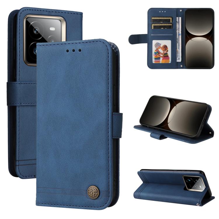Skin Feel Life Tree Metal Button Leather Phone Case, For Realme 14 Pro+ Global, For Realme 14 Pro Global, For Realme GT 7 Pro, For Realme 13+, For Realme 13 Pro / 13 Pro+ / 12 Pro, For Realme GT 6 / GT Neo6 SE, For Realme C63 / C61  / Note 60          ...