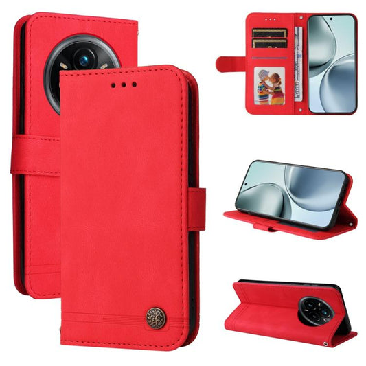 Skin Feel Life Tree Metal Button Leather Phone Case, For Realme 14 Pro+ Global, For Realme 14 Pro Global, For Realme GT 7 Pro, For Realme 13+, For Realme 13 Pro / 13 Pro+ / 12 Pro, For Realme GT 6 / GT Neo6 SE, For Realme C63 / C61  / Note 60          ...