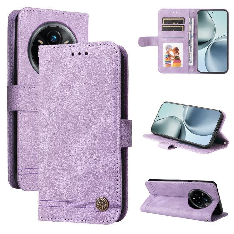 Skin Feel Life Tree Metal Button Leather Phone Case, For Realme 14 Pro+ Global, For Realme 14 Pro Global, For Realme GT 7 Pro, For Realme 13+, For Realme 13 Pro / 13 Pro+ / 12 Pro, For Realme GT 6 / GT Neo6 SE, For Realme C63 / C61  / Note 60          ...