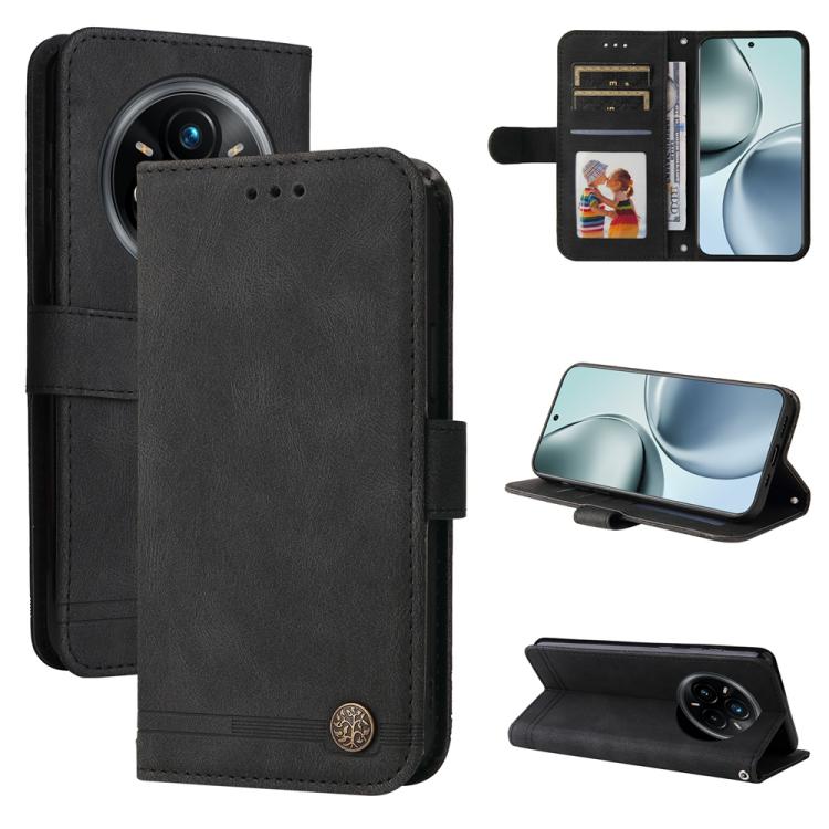 Skin Feel Life Tree Metal Button Leather Phone Case, For Realme 14 Pro+ Global, For Realme 14 Pro Global, For Realme GT 7 Pro, For Realme 13+, For Realme 13 Pro / 13 Pro+ / 12 Pro, For Realme GT 6 / GT Neo6 SE, For Realme C63 / C61  / Note 60          ...