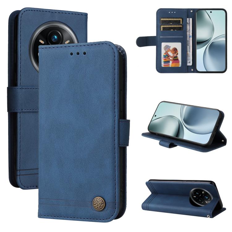 Skin Feel Life Tree Metal Button Leather Phone Case, For Realme 14 Pro+ Global, For Realme 14 Pro Global, For Realme GT 7 Pro, For Realme 13+, For Realme 13 Pro / 13 Pro+ / 12 Pro, For Realme GT 6 / GT Neo6 SE, For Realme C63 / C61  / Note 60          ...