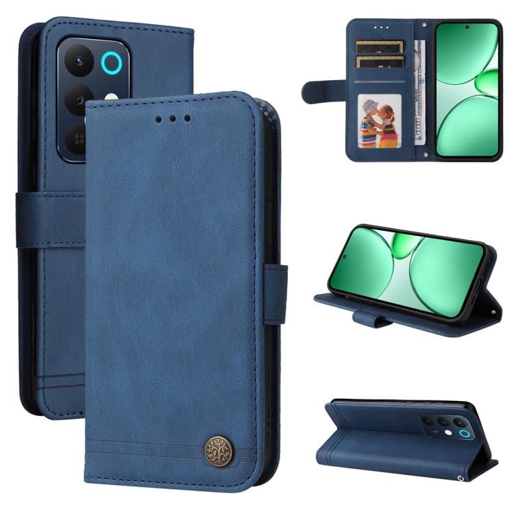 Skin Feel Life Tree Metal Button Leather Phone Case, For Realme 16 Pro+ 5G, For Realme 16 Pro 5G, For Realme 15x 5G India / Realme C85 5G, For Realme C85 Pro 4G, For Realme 15T 5G, For Realme Narzo 80 Lite 4G / C71 India                                ...