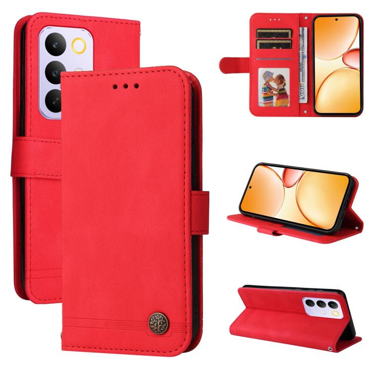 Skin Feel Life Tree Metal Button Leather Phone Case, For Realme 16 Pro+ 5G, For Realme 16 Pro 5G, For Realme 15x 5G India / Realme C85 5G, For Realme C85 Pro 4G, For Realme 15T 5G, For Realme Narzo 80 Lite 4G / C71 India                                ...