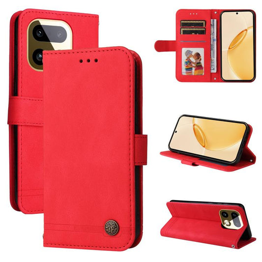 Skin Feel Life Tree Metal Button Leather Phone Case, For Realme 16 Pro+ 5G, For Realme 16 Pro 5G, For Realme 15x 5G India / Realme C85 5G, For Realme C85 Pro 4G, For Realme 15T 5G, For Realme Narzo 80 Lite 4G / C71 India                                ...