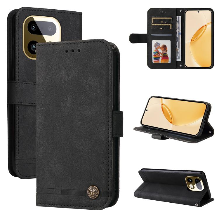 Skin Feel Life Tree Metal Button Leather Phone Case, For Realme 16 Pro+ 5G, For Realme 16 Pro 5G, For Realme 15x 5G India / Realme C85 5G, For Realme C85 Pro 4G, For Realme 15T 5G, For Realme Narzo 80 Lite 4G / C71 India                                ...