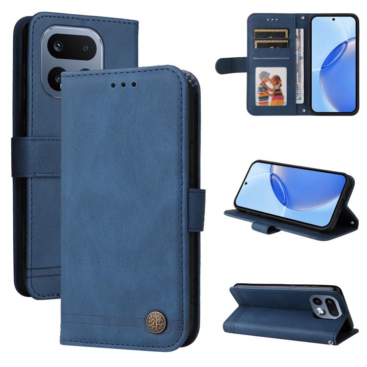 Skin Feel Life Tree Metal Button Leather Phone Case, For Realme 16 Pro+ 5G, For Realme 16 Pro 5G, For Realme 15x 5G India / Realme C85 5G, For Realme C85 Pro 4G, For Realme 15T 5G, For Realme Narzo 80 Lite 4G / C71 India                                ...