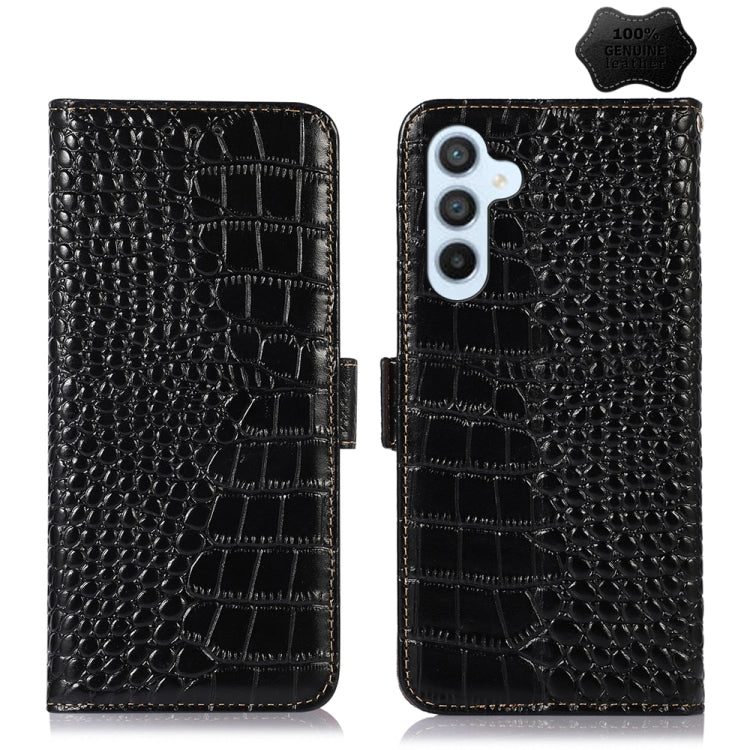 Crocodile Top Layer Cowhide Leather Phone Case, For Samsung Galaxy A55 5G, For Samsung Galaxy Xcover 7, For Samsung Galaxy M54 5G, For Samsung Galaxy A35 5G, For Samsung Galaxy M34 5G, For Samsung Galaxy S24 Ultra, For Samsung Galaxy S24+              ...