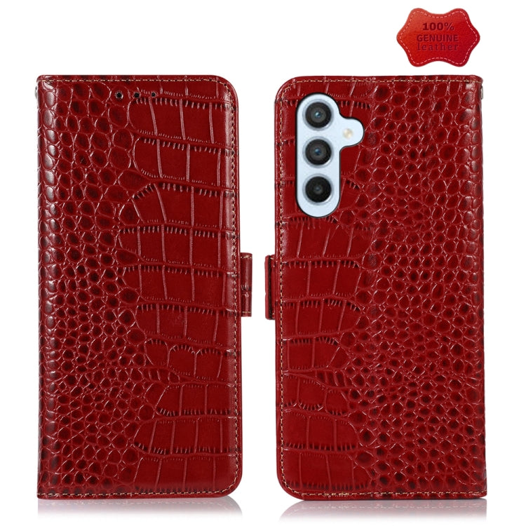 Crocodile Top Layer Cowhide Leather Phone Case, For Samsung Galaxy A55 5G, For Samsung Galaxy Xcover 7, For Samsung Galaxy M54 5G, For Samsung Galaxy A35 5G, For Samsung Galaxy M34 5G, For Samsung Galaxy S24 Ultra, For Samsung Galaxy S24+              ...
