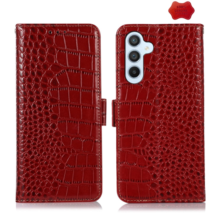 Crocodile Top Layer Cowhide Leather Phone Case, For Samsung Galaxy A55 5G, For Samsung Galaxy Xcover 7, For Samsung Galaxy M54 5G, For Samsung Galaxy A35 5G, For Samsung Galaxy M34 5G, For Samsung Galaxy S24 Ultra, For Samsung Galaxy S24+              ...