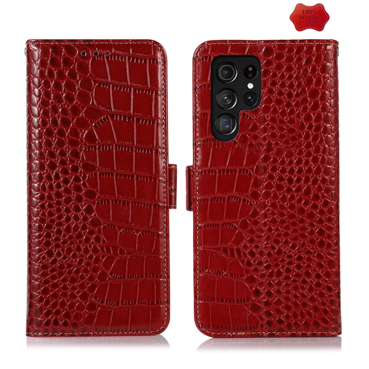 Crocodile Top Layer Cowhide Leather Phone Case, For Samsung Galaxy A35 5G, For Samsung Galaxy M34 5G, For Samsung Galaxy S24 Ultra, For Samsung Galaxy A55 5G, For Samsung Galaxy Xcover 7, For Samsung Galaxy M54 5G, For Samsung Galaxy S24+              ...