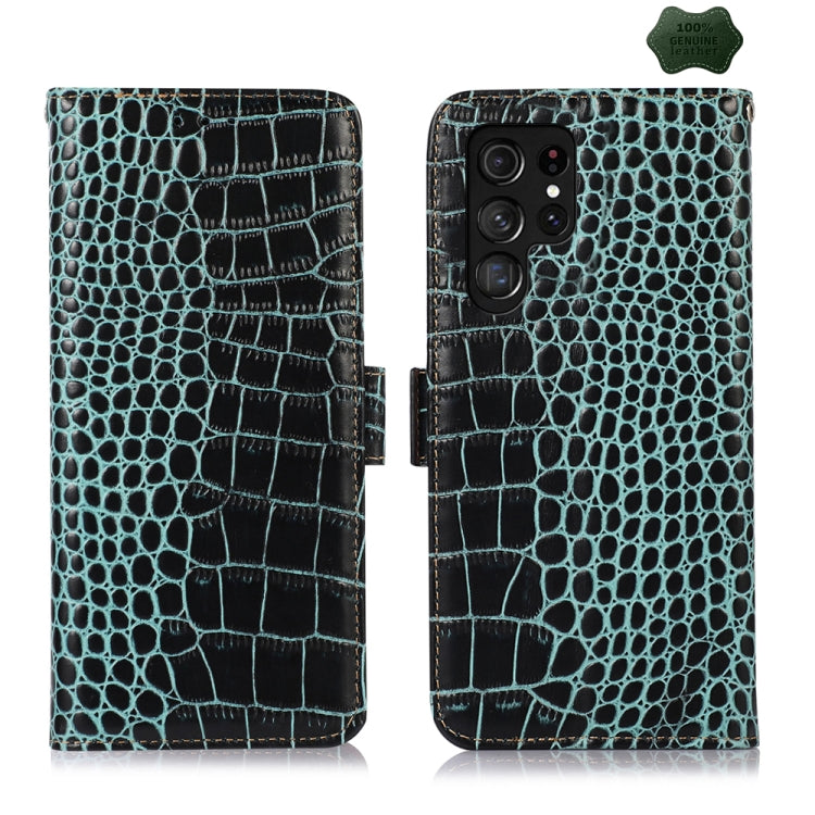 Crocodile Top Layer Cowhide Leather Phone Case, For Samsung Galaxy A35 5G, For Samsung Galaxy M34 5G, For Samsung Galaxy S24 Ultra, For Samsung Galaxy A55 5G, For Samsung Galaxy Xcover 7, For Samsung Galaxy M54 5G, For Samsung Galaxy S24+              ...