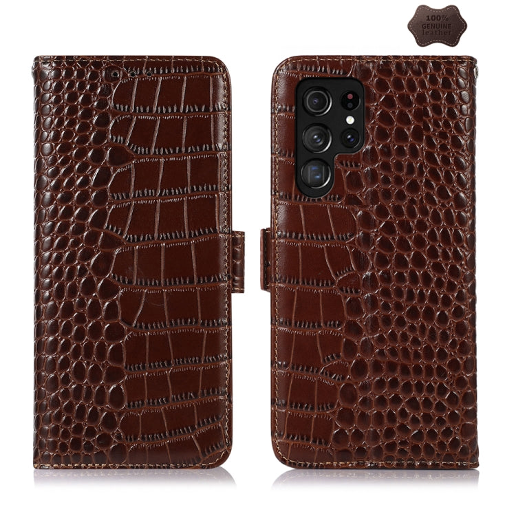 Crocodile Top Layer Cowhide Leather Phone Case, For Samsung Galaxy A35 5G, For Samsung Galaxy M34 5G, For Samsung Galaxy S24 Ultra, For Samsung Galaxy A55 5G, For Samsung Galaxy Xcover 7, For Samsung Galaxy M54 5G, For Samsung Galaxy S24+              ...