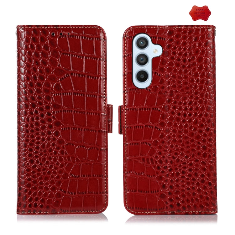 Crocodile Top Layer Cowhide Leather Phone Case, For Samsung Galaxy A35 5G, For Samsung Galaxy M34 5G, For Samsung Galaxy S24 Ultra, For Samsung Galaxy A55 5G, For Samsung Galaxy Xcover 7, For Samsung Galaxy M54 5G, For Samsung Galaxy S24+              ...