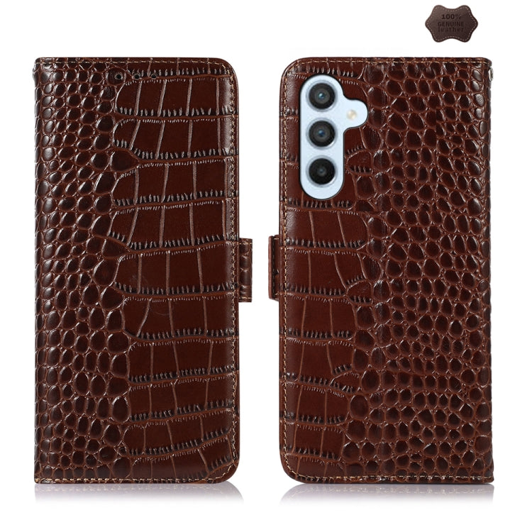 Crocodile Top Layer Cowhide Leather Phone Case, For Samsung Galaxy A35 5G, For Samsung Galaxy M34 5G, For Samsung Galaxy S24 Ultra, For Samsung Galaxy A55 5G, For Samsung Galaxy Xcover 7, For Samsung Galaxy M54 5G, For Samsung Galaxy S24+              ...