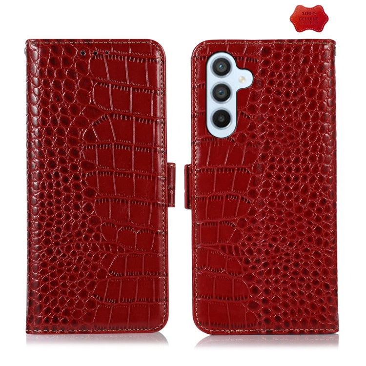Crocodile Top Layer Cowhide Leather Phone Case, For Samsung Galaxy A55 5G, For Samsung Galaxy Xcover 7, For Samsung Galaxy M54 5G, For Samsung Galaxy A35 5G, For Samsung Galaxy M34 5G, For Samsung Galaxy S24 Ultra, For Samsung Galaxy S24+              ...
