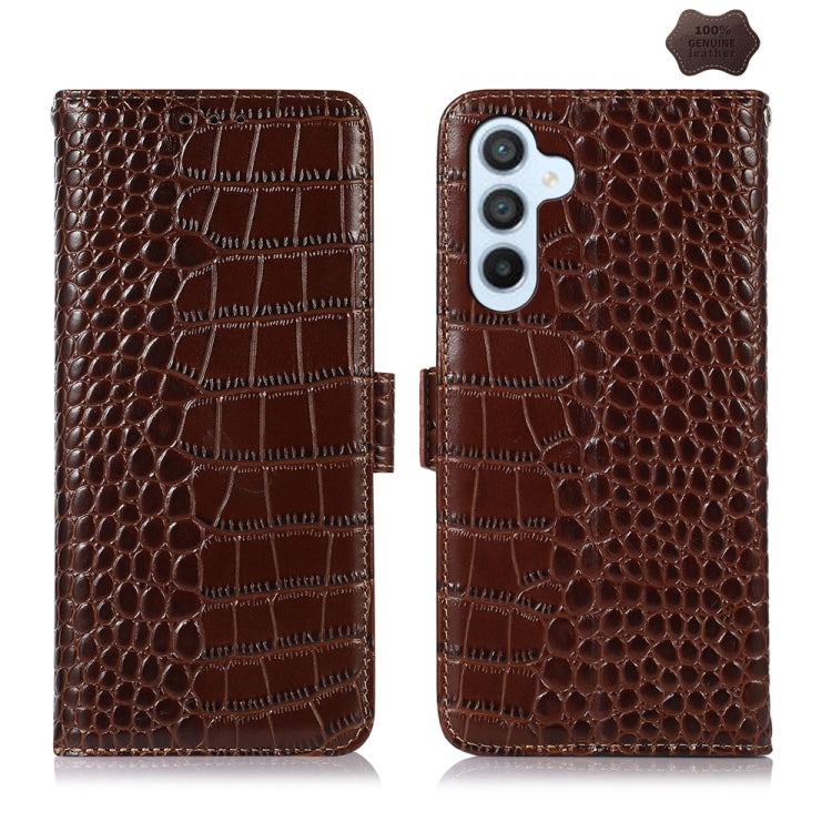 Crocodile Top Layer Cowhide Leather Phone Case, For Samsung Galaxy A55 5G, For Samsung Galaxy Xcover 7, For Samsung Galaxy M54 5G, For Samsung Galaxy A35 5G, For Samsung Galaxy M34 5G, For Samsung Galaxy S24 Ultra, For Samsung Galaxy S24+              ...