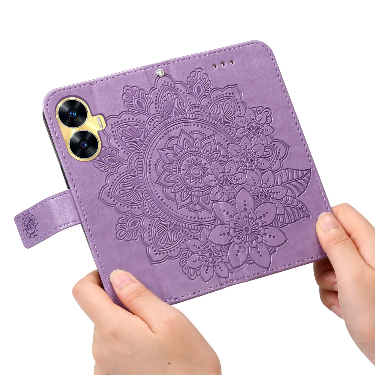 7-petal Flowers Embossing Leather Phone Case
