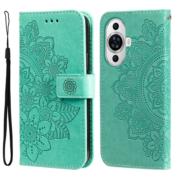 Seven-petal Flowers Embossing Leather Phone Case, For Huawei Enjoy 60X, For Huawei nova 11 Pro, For Huawei nova 11