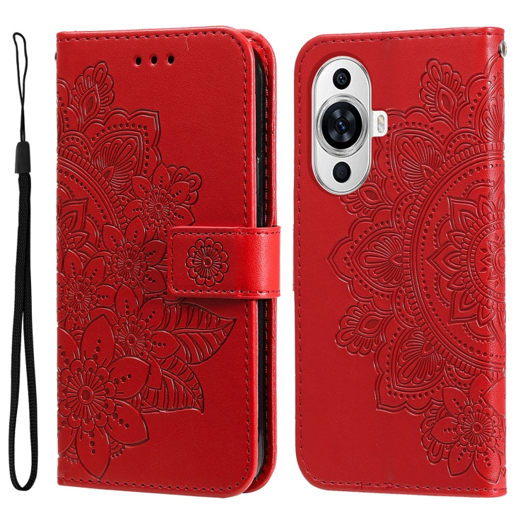 Seven-petal Flowers Embossing Leather Phone Case, For Huawei Enjoy 60X, For Huawei nova 11 Pro, For Huawei nova 11
