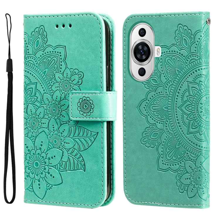 Seven-petal Flowers Embossing Leather Phone Case, For Huawei nova 11 SE, For Huawei nova 12 Pro, For Huawei Mate 60, For Huawei Mate 60 Pro, For Huawei Enjoy 60X, For Huawei nova 11 Pro, For Huawei nova 11