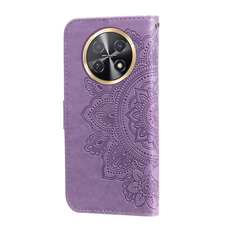 Seven-petal Flowers Embossing Leather Phone Case, For Huawei Enjoy 60X, For Huawei nova 11 Pro, For Huawei nova 11