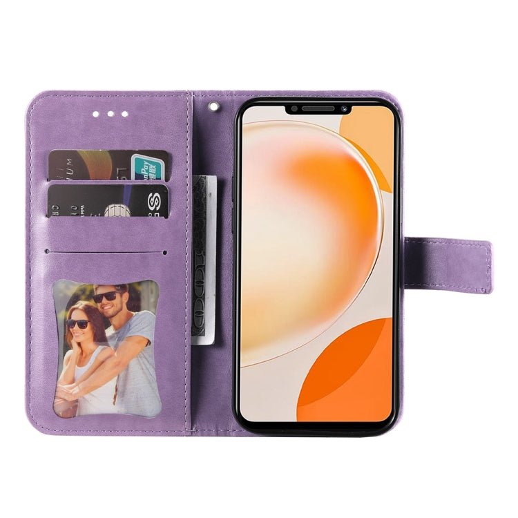 Seven-petal Flowers Embossing Leather Phone Case, For Huawei Enjoy 60X, For Huawei nova 11 Pro, For Huawei nova 11
