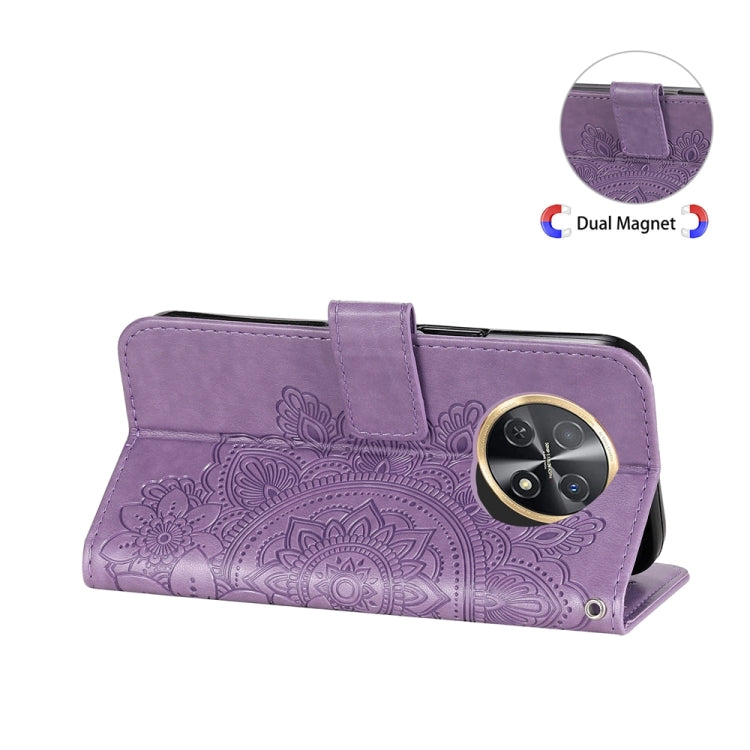 Seven-petal Flowers Embossing Leather Phone Case, For Huawei Enjoy 60X, For Huawei nova 11 Pro, For Huawei nova 11
