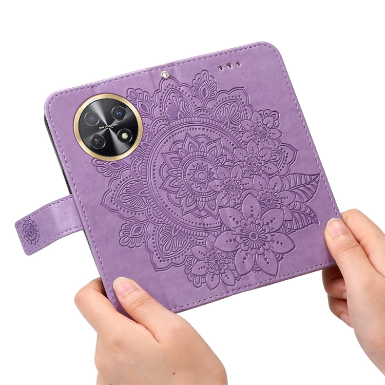 Seven-petal Flowers Embossing Leather Phone Case, For Huawei Enjoy 60X, For Huawei nova 11 Pro, For Huawei nova 11