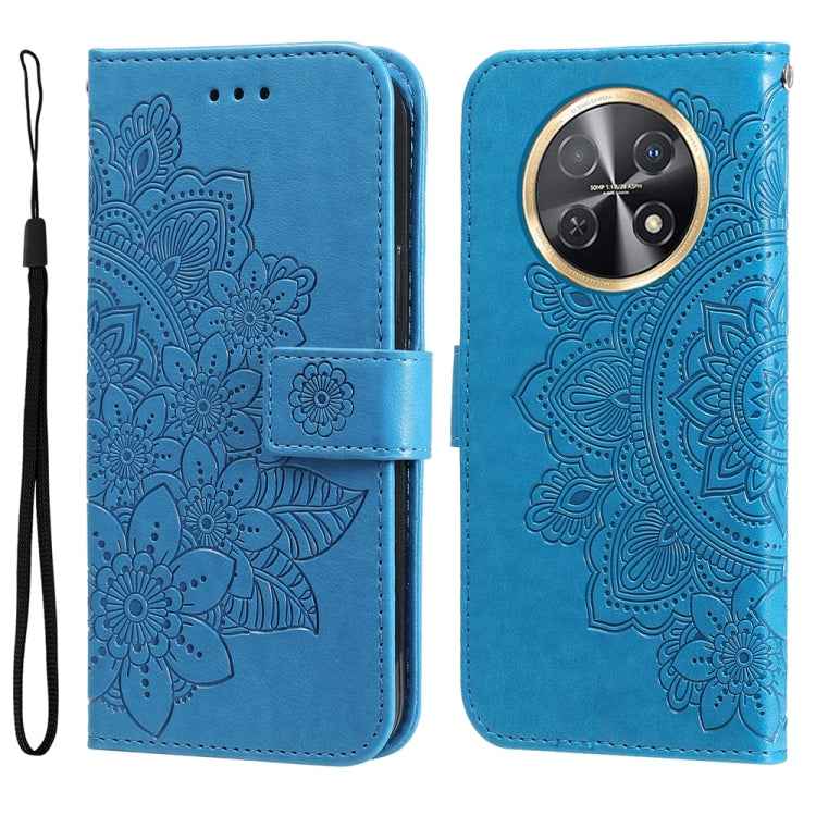 Seven-petal Flowers Embossing Leather Phone Case, For Huawei nova 11 SE, For Huawei nova 12 Pro, For Huawei Mate 60, For Huawei Mate 60 Pro, For Huawei Enjoy 60X, For Huawei nova 11 Pro, For Huawei nova 11