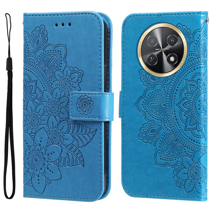 Seven-petal Flowers Embossing Leather Phone Case, For Huawei Enjoy 60X, For Huawei nova 11 Pro, For Huawei nova 11