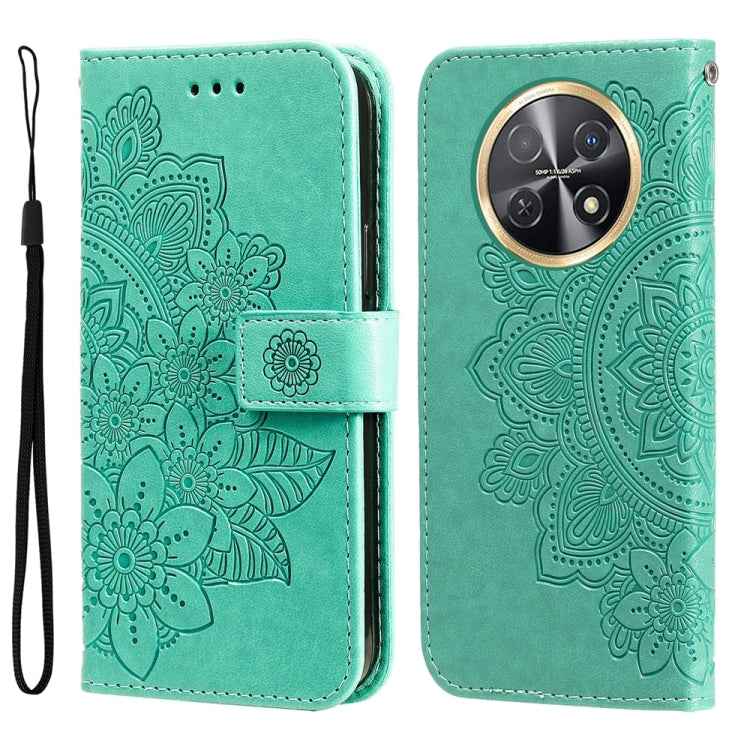 Seven-petal Flowers Embossing Leather Phone Case, For Huawei nova 11 SE, For Huawei nova 12 Pro, For Huawei Mate 60, For Huawei Mate 60 Pro, For Huawei Enjoy 60X, For Huawei nova 11 Pro, For Huawei nova 11
