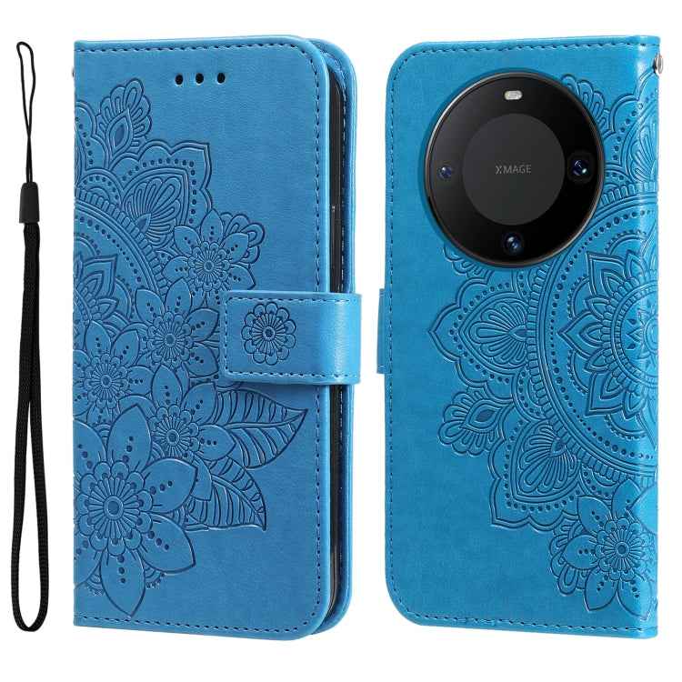 Seven-petal Flowers Embossing Leather Phone Case, For Huawei nova 11 SE, For Huawei nova 12 Pro, For Huawei Mate 60, For Huawei Mate 60 Pro, For Huawei Enjoy 60X, For Huawei nova 11 Pro, For Huawei nova 11