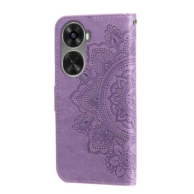 Seven-petal Flowers Embossing Leather Phone Case, For Huawei nova 11 SE, For Huawei nova 12 Pro, For Huawei Mate 60, For Huawei Mate 60 Pro, For Huawei Enjoy 60X, For Huawei nova 11 Pro, For Huawei nova 11