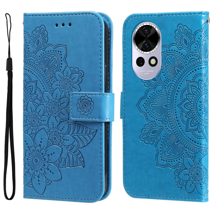 Seven-petal Flowers Embossing Leather Phone Case, For Huawei Enjoy 80, For Huawei nova 13 Pro, For Huawei nova 13 / nova 12, For Huawei Enjoy 70 Pro, For Huawei Enjoy 70, For Huawei nova 11 SE, For Huawei nova 12 Pro, For Huawei Mate 60                ...