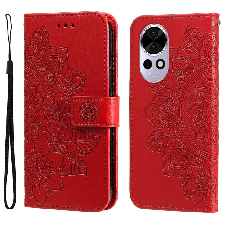 Seven-petal Flowers Embossing Leather Phone Case, For Huawei Enjoy 80, For Huawei nova 13 Pro, For Huawei nova 13 / nova 12, For Huawei Enjoy 70 Pro, For Huawei Enjoy 70, For Huawei nova 11 SE, For Huawei nova 12 Pro, For Huawei Mate 60                ...