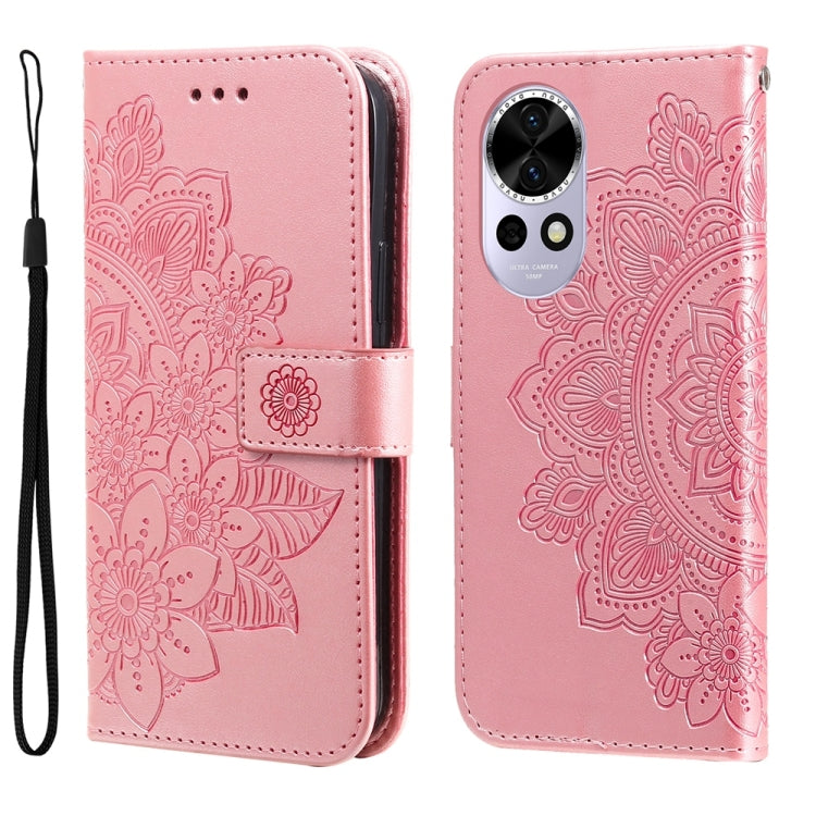 Seven-petal Flowers Embossing Leather Phone Case, For Huawei nova 13 Pro, For Huawei nova 13 / nova 12, For Huawei Enjoy 70 Pro, For Huawei Enjoy 70, For Huawei nova 11 SE, For Huawei nova 12 Pro, For Huawei Mate 60, For Huawei Mate 60 Pro             ...